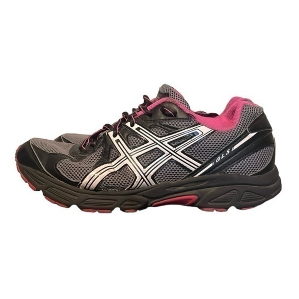 Asics Running Shoes Womens Size 8 Pink Black Gray Sneakers